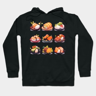 Cute Sushi Anime Food Pixel Art Hoodie